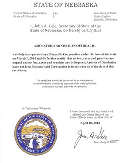 AMO - Accreditation certificate